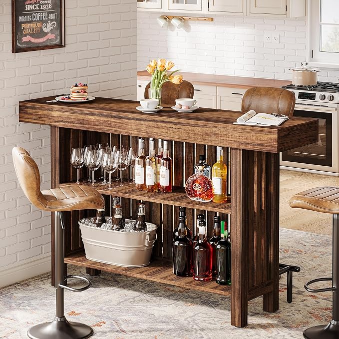 Tribesigns Large 2-Tier Bar Table, 63-Inch Mini Pub Table - Image 5