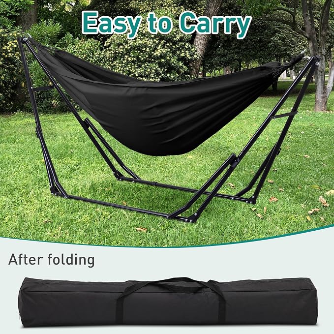 Ainfox Hammock with Foldable Stand, 2 in 1 Hammock and Swinging Chair with - Image 8