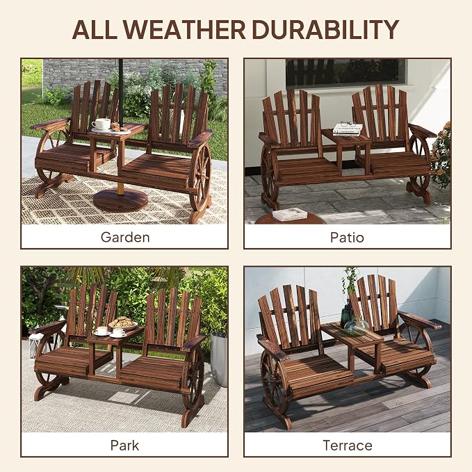 Outsunny Wooden Garden Bench - Image 8