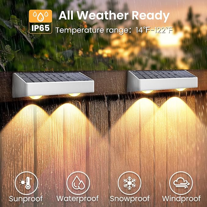 SOLPEX Solar Fence Lights Outdoor, 9 Fixed Colors ＆ Color Changing Fence Solar - Image 6