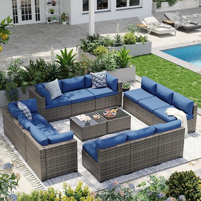 Aoxun Patio Furniture Sets, 14-Piece Outdoor Patio Furniture by Aoxun