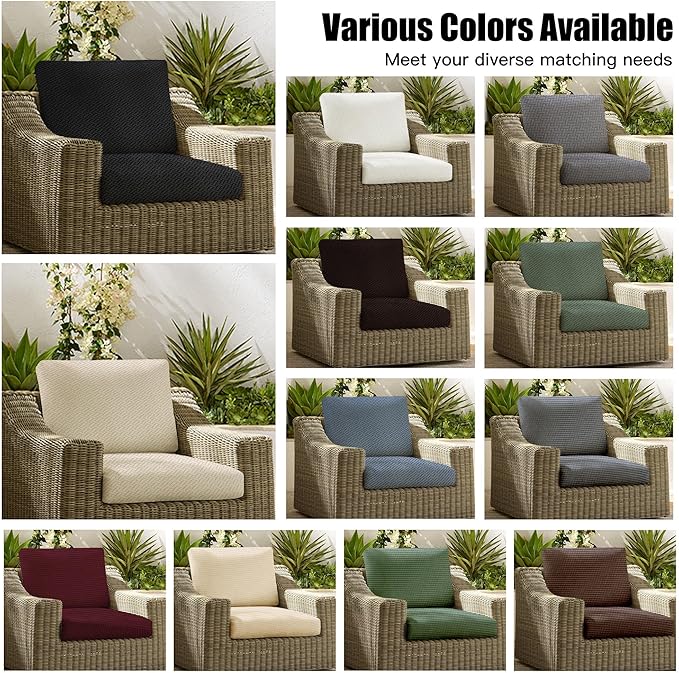 8Pcs Patio Cushion Covers, Outdoor Cushions Covers, Stretch Cushion Covers - Image 4