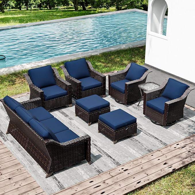 Joyside Wicker Patio Furniture Sets, 8 Pieces Upgraded Large Size Outdoor - Image 6