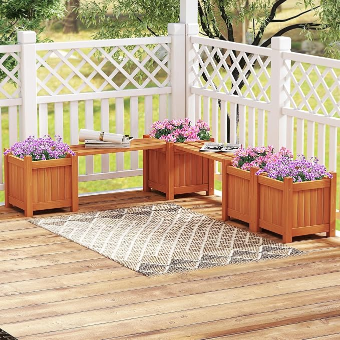Giantex 4-in-1 Outdoor Bench - Image 2