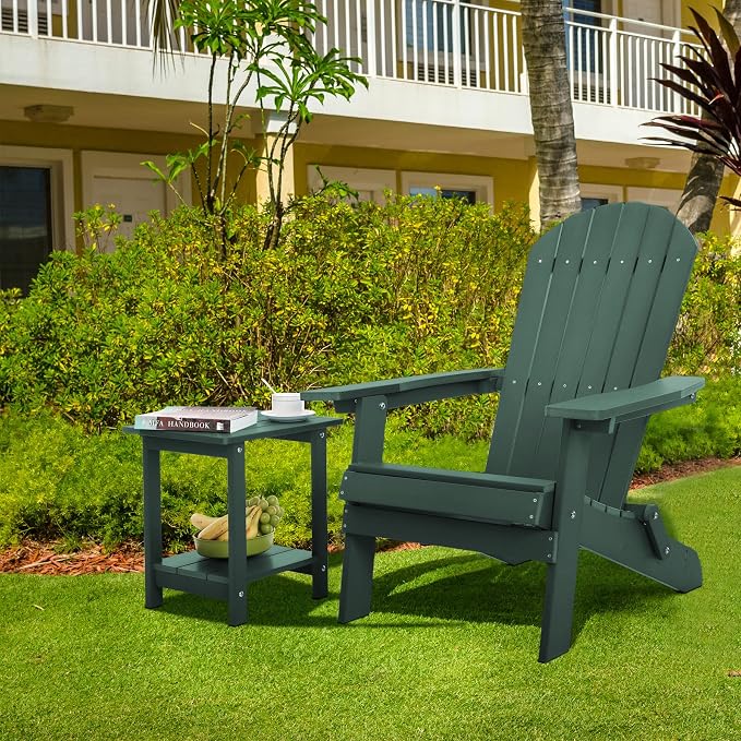 Double Adirondack Side Table Weather Resistant, Outdoor Rectangular End Table - Image 2