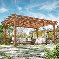 MUPATER 10x14 FT Cedar Wooden Pergola Kit by MUPATERHome