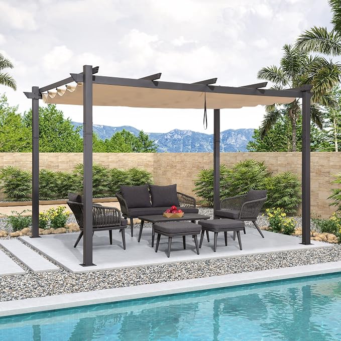PURPLE LEAF 10' X 13' Outdoor Retractable Pergola - Image 2