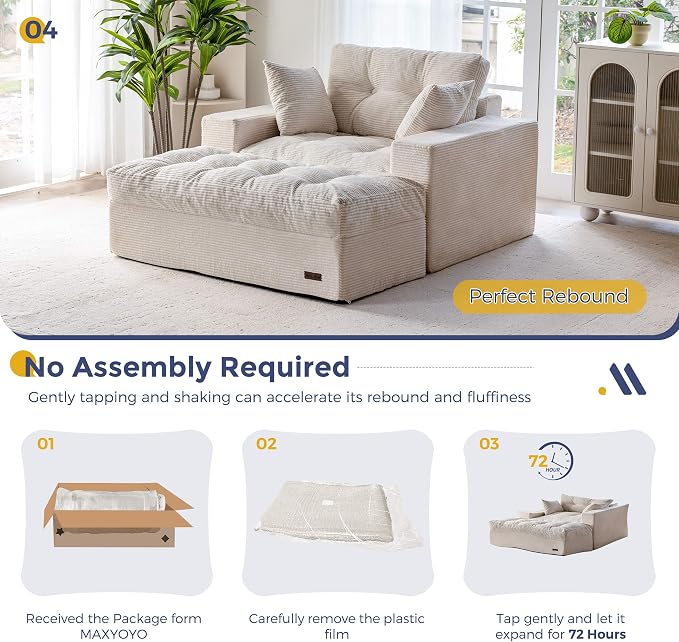 MAXYOYO Modular Sectional Chaise Lounge Sofa, Upholstered Lounge Chair - Image 8