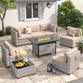 6-Seat Modern Outdoor Wicker Rattan Patio Furniture Set by MASIONBACKYARDS
