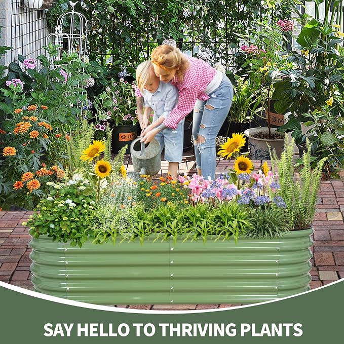 1MORE Galvanized Raised Garden Bed- Planter Garden Boxes Outdoor, Raised Beds - Image 8