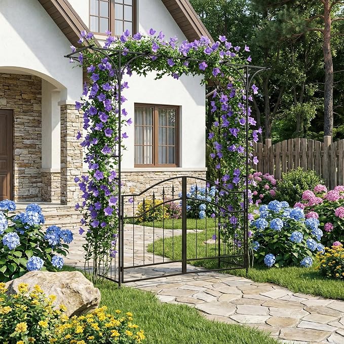 VINGLI Garden Arbor, Garden Arch Trellis - Image 7