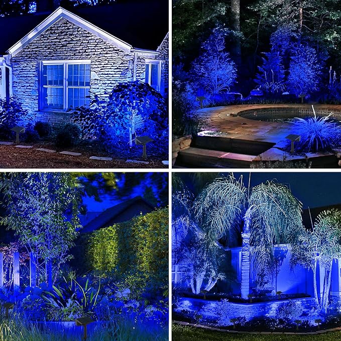 T-SUN Solar Spot Lights Outdoor, 4 Pack 49LED Landscape Spotlights, 2 Lighting - Image 8