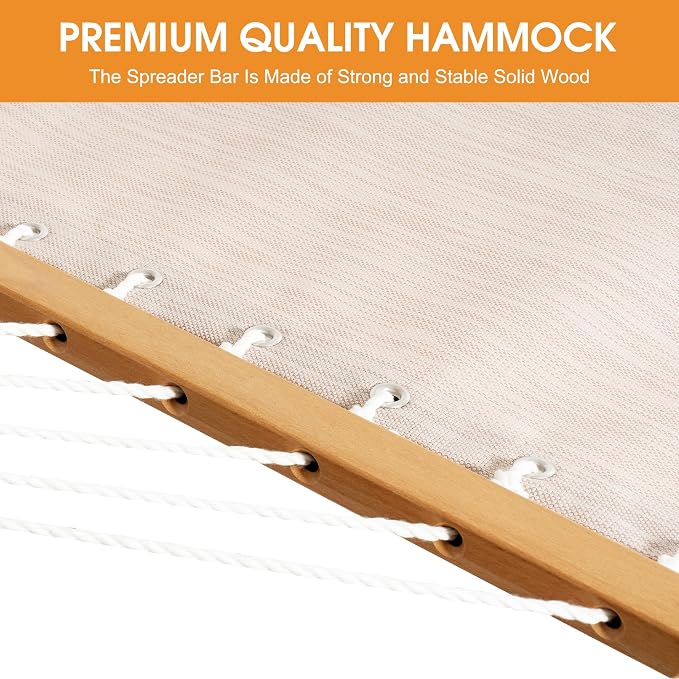 Lazy Daze Hammocks 11 FT Double Outside Hammock Quick Dry Olefin Fabric Hammock - Image 4