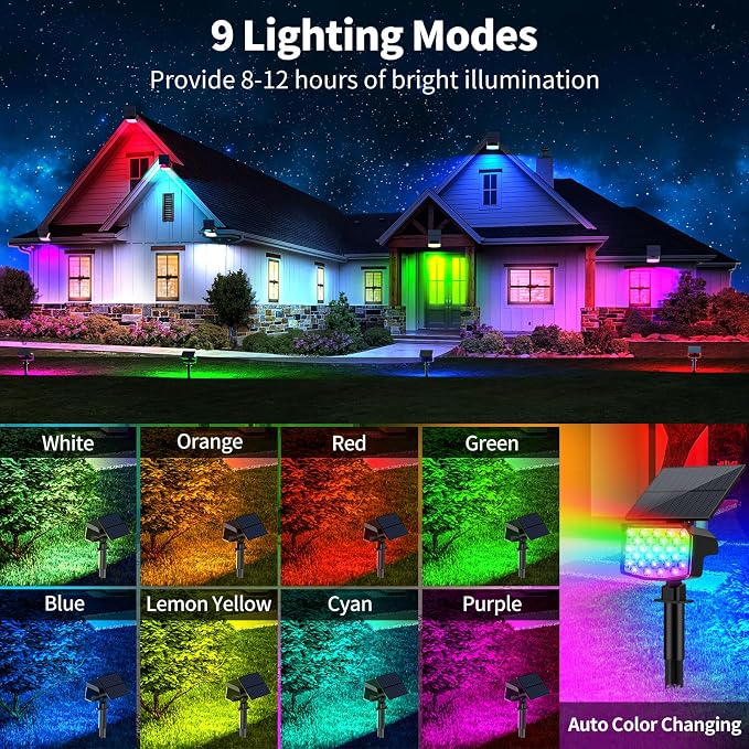 Solar Color Changing Spot Lights Outdoor, Solar Christmas Lights Outdoor - Image 2