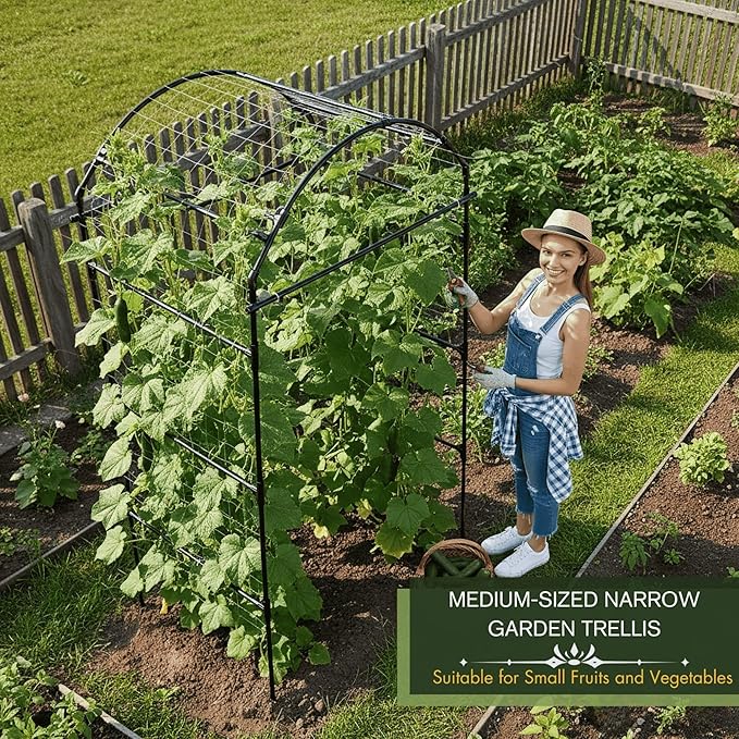 79" Garden Trellis Arch for Climbing Plants – Tall Outdoor Metal Trellis for - Image 2