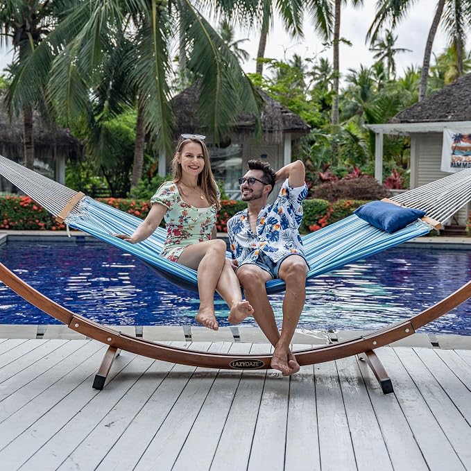 Lazy Daze Hammocks 12 FT Quilted Fabric Double Hammock - Image 7