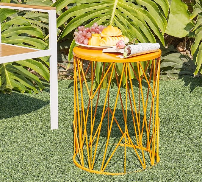 HFHOME Set of 3 Heavy-Duty Round End Side Table, Coffee Table - Image 7