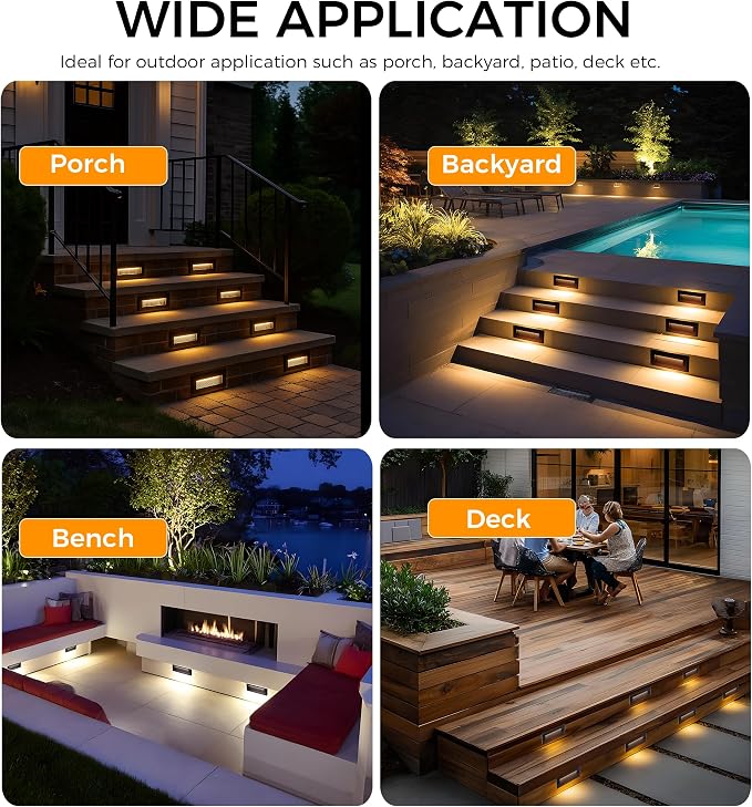 Cloudy Bay 9 Inch 5CCT Low Voltage LED Outdoor Step Lights 12V-15V 3W/5W - Image 9
