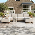 HERA'S HOUSE 6 Pieces Outdoor Rattan Furniture Set, 4 Sectional Patio Wicker by HERASHOUSE
