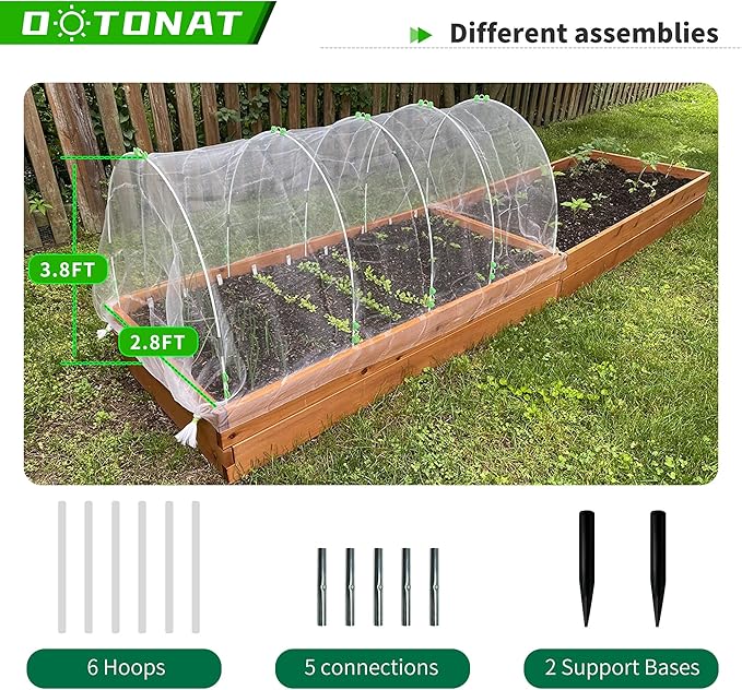 Garden Hoops for Raised Beds- Rust Free Fiberglass Frame Plant Hoops - Image 6
