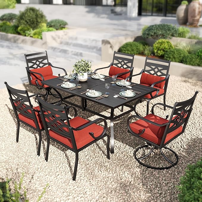PHI VILLA 7 Pieces Outdoor Dining Set by PHIVILLAThepioneerofcomfortablehouseholdsupplies