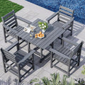 Outdoor HDPE Dining Table Set, 5-Piece All-Weather HDPE Outdoor Table and Chairs by Unknown