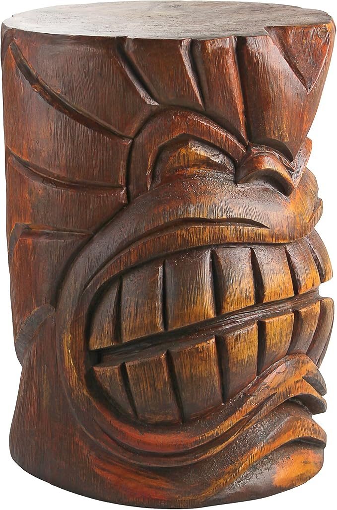Design Toscano Grand Tiki Face Kanaloa Teeth Indoor/Outdoor Side Table Statue - Image 2