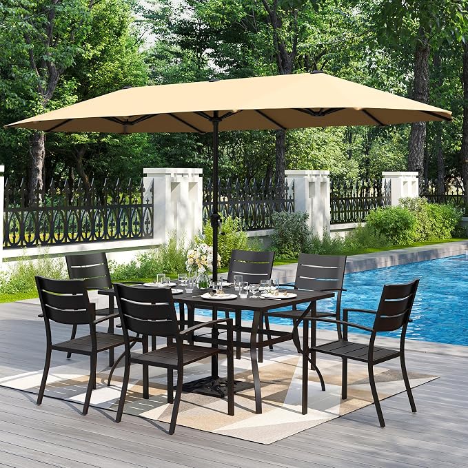 PHI VILLA 7 Pieces Outdoor Dining Set by PHIVILLAThepioneerofcomfortablehouseholdsupplies