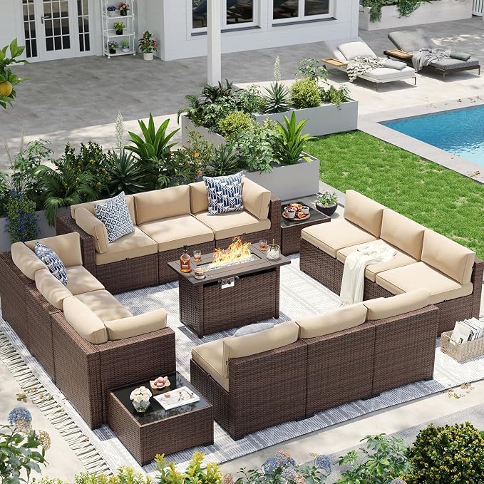 Aoxun Patio Furniture Sets, 15-Piece Outdoor Patio Furniture by Aoxun