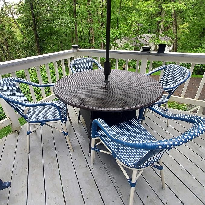PURPLE LEAF Dining Chair Set of 2 Outdoor French Bistro Chairs Hand-Woven - Image 3