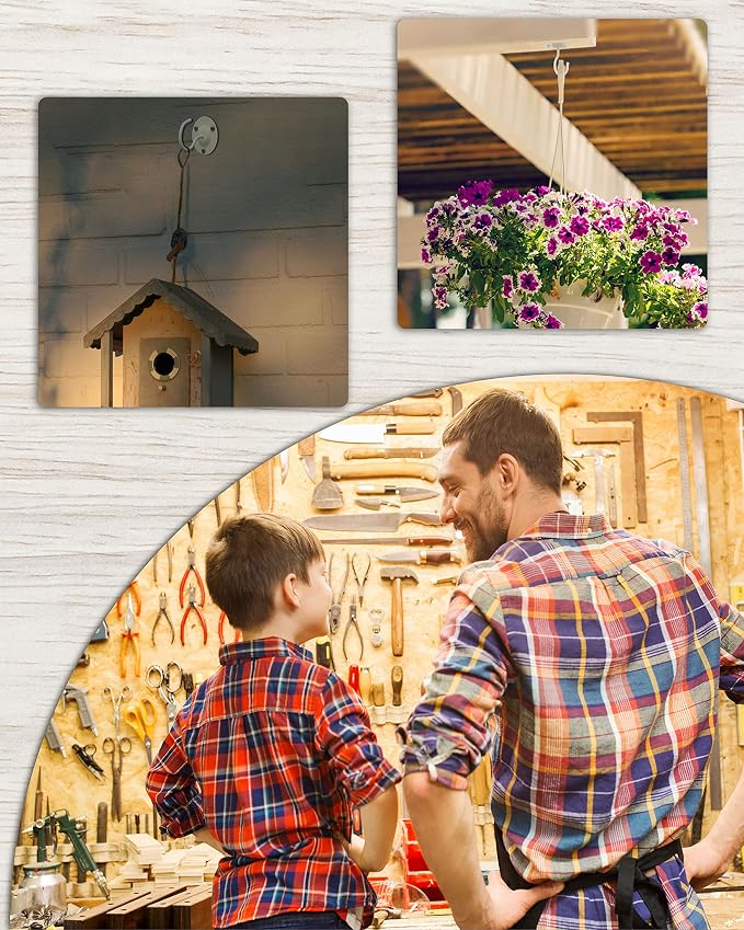 NACETURE Ceiling Hooks for Hanging Plants 3 Pack - Image 3
