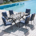 ALAULM 7-Piece Patio Dining Table and Chairs Outdoor Dining Set by ALAULM