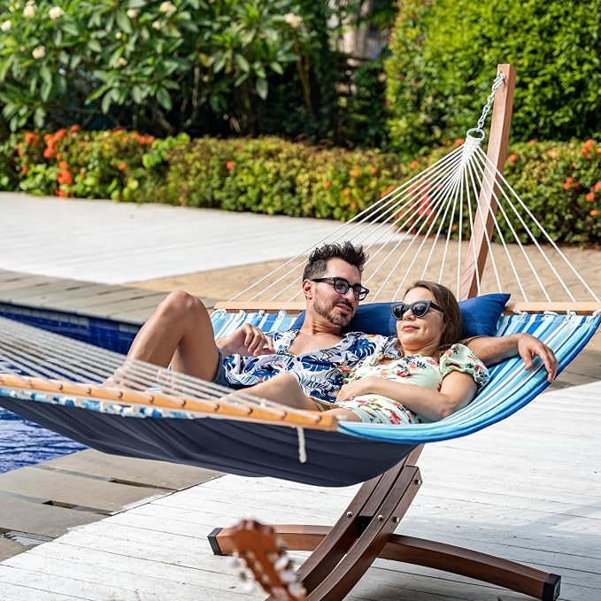 Lazy Daze Hammocks 12 FT Quilted Fabric Double Hammock - Image 2