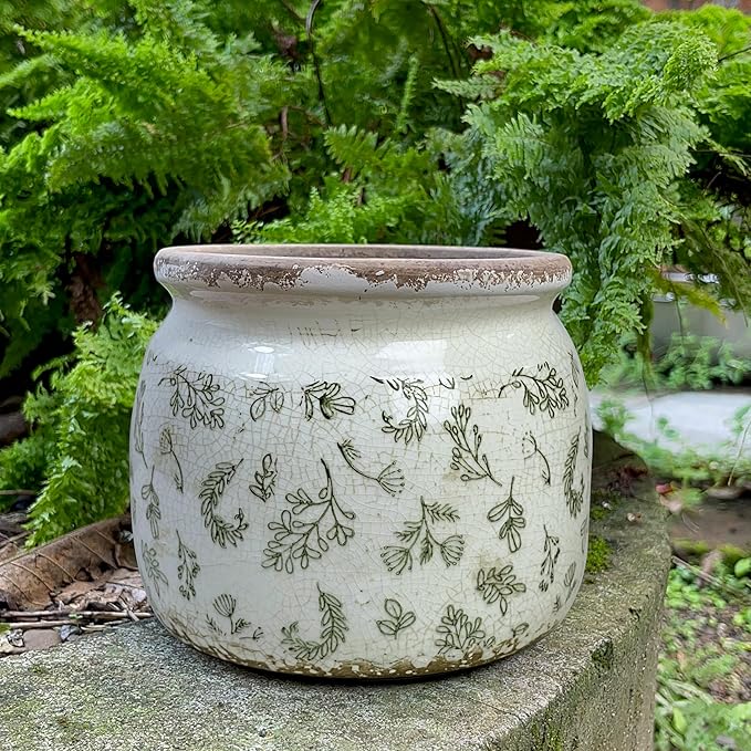 Vintage Ceramic Ice Crack Flower Pot - Image 5