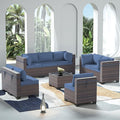 Outdoor Patio Furniture Set, 9 Pieces Outdoor Sectional Furniture Patio Set by ASJMR