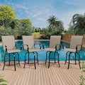 GarveeLife 4 Piece Outdoor Swivel Bar Chairs, Patio High Swivel Bar Stools by GarveeLife