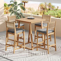 Merax 5 Pieces Acacia Wood Outdoor Patio Bar Set by Merax