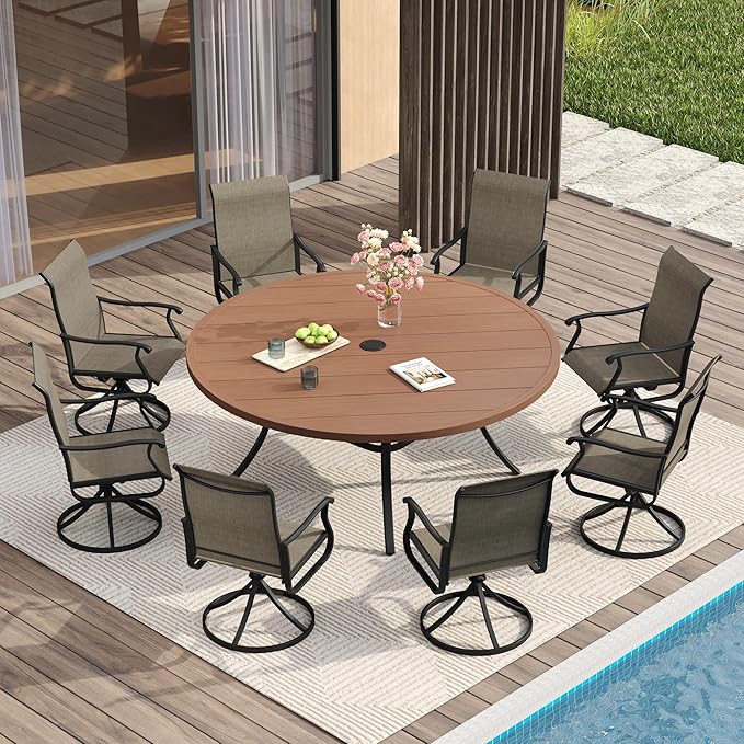 VICLLAX 60" Outdoor Round Patio Table - Image 2
