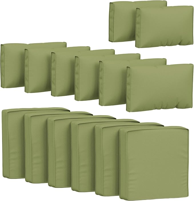 14 Pcs Outdoor Cushion Covers Patio Cushion Slipcovers Replacement Splash Proof by Pakunoda