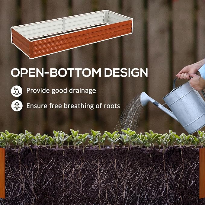 Outsunny Galvanized Raised Garden Bed, - Image 3