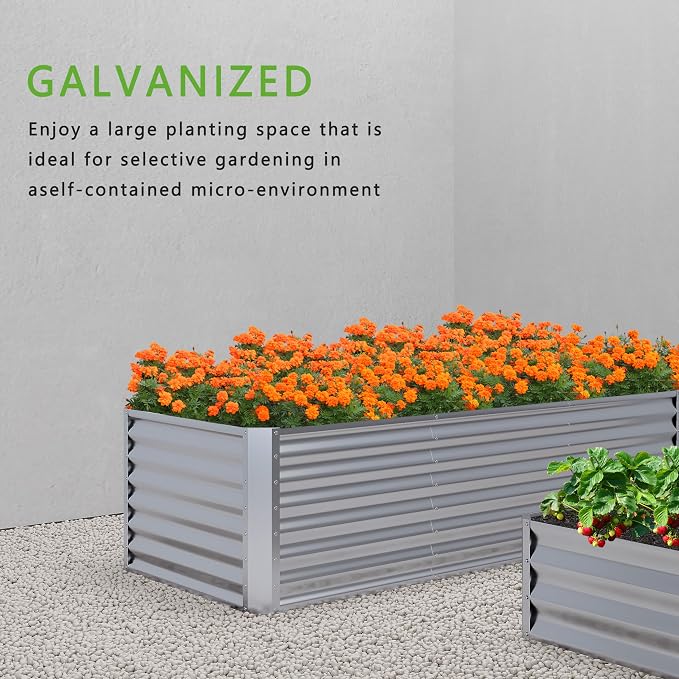 4x2x2FT Galvanized Raised Garden Bed, Planter Raised Beds-Metal Garden Box - Image 6