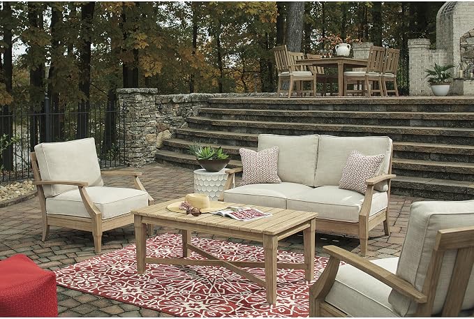 Signature Design by Ashley Clare View Coastal Outdoor Loveseat, Cushioned - Image 7