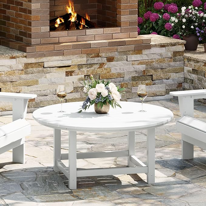 WestinTrends Malibu Low Outdoor HDPE Round Patio Coffee Table by WestinTrends