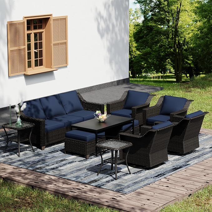 Joyside Wicker Patio Furniture Sets, 10 Pieces Upgraded Large Size Outdoor by Joyside