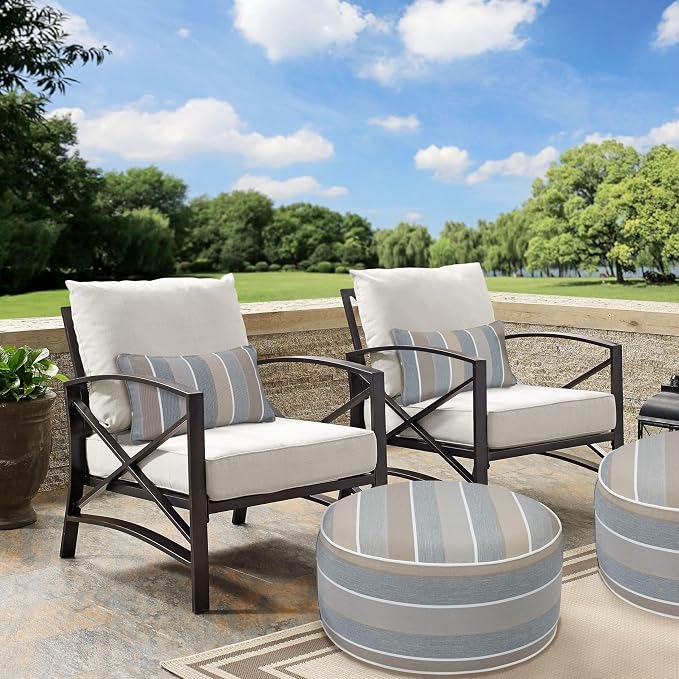 Outdoor/Indoor Inflatable Ottoman Pouf D20 xH9, All Weather Round Footstool - Image 2