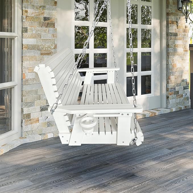 HDPE Porch Swing with 18/8 Stainless Steel Bolts, Ergonomic Design, Ultra - Image 2
