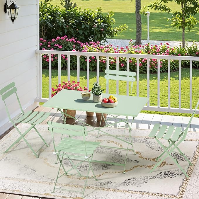 MELLCOM 5-Piece Foldable Patio Dining Set - Image 5