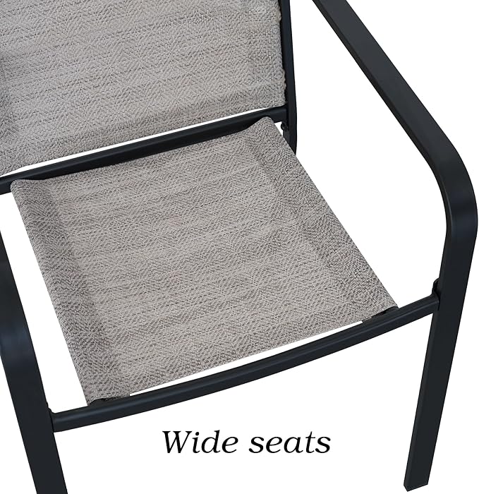 3-Piece Outdoor Dining Set, Small Metal Bistro Table - Image 4