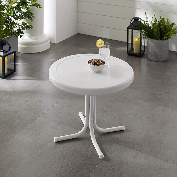 Crosley Furniture Griffith Weather Resistant Retro Metal Outdoor Side Table - Image 4