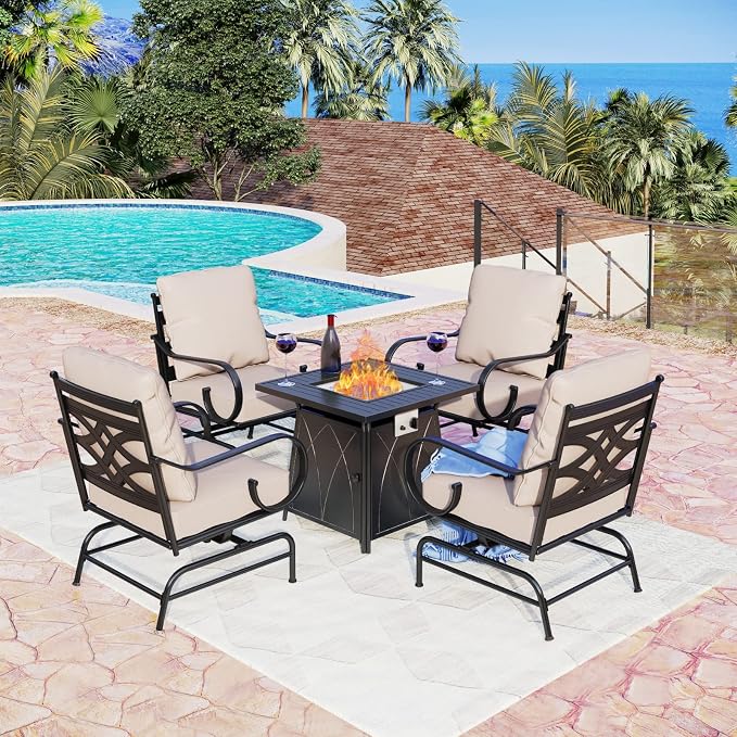 MFSTUDIO 5 Pieces Large Patio Sofa Conversation Set - Image 8